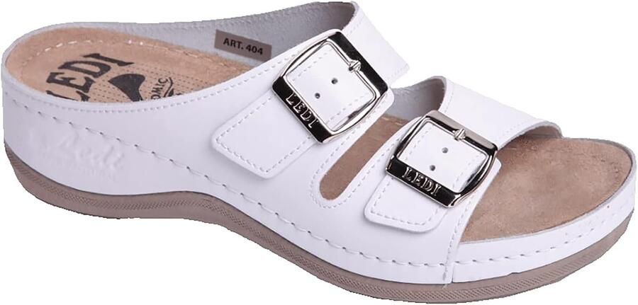 Dames Leren Comfort Sandalen Wit