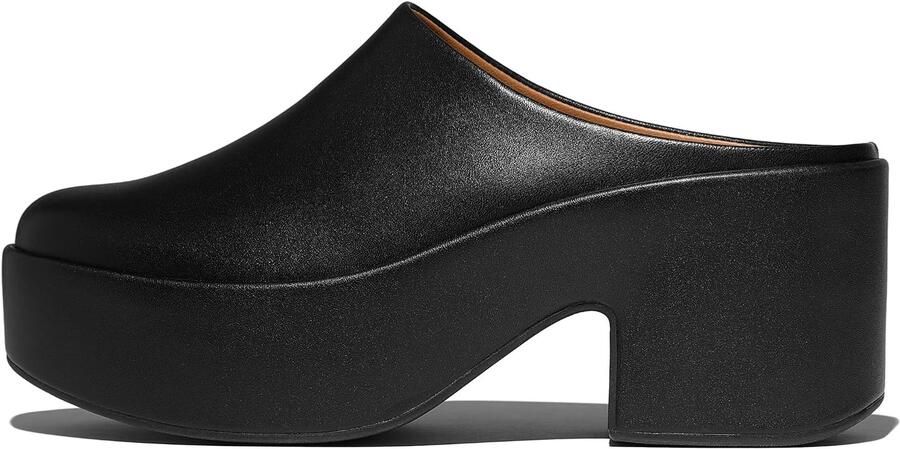 Dames Leren Mules met Platform en Hak