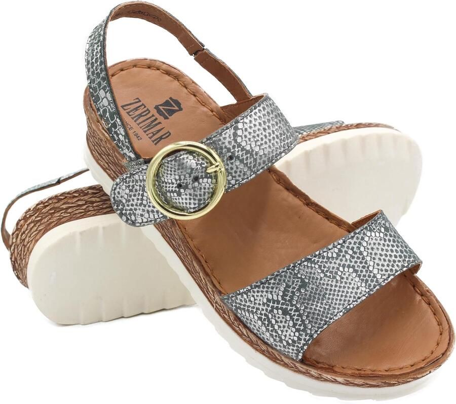 Dames Leren Platform Sandalen met Gesp Comfort & Stijl