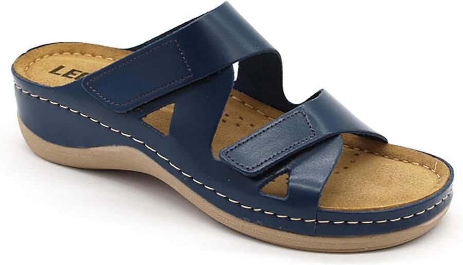 Dames Leren Sandalen Muiltjes Klompen met Klittenband Comfortabele Comfortschoenen