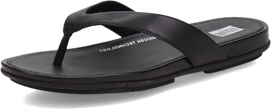 Dames Leren Teenslippers Platte Sandalen met Dynamische Dempingszool