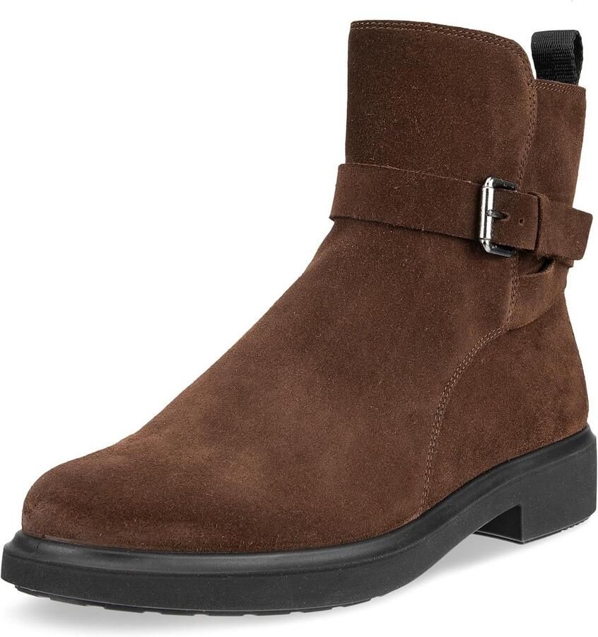 Waterdichte Leren Dames Enkellaarzen met Rits en Gesp