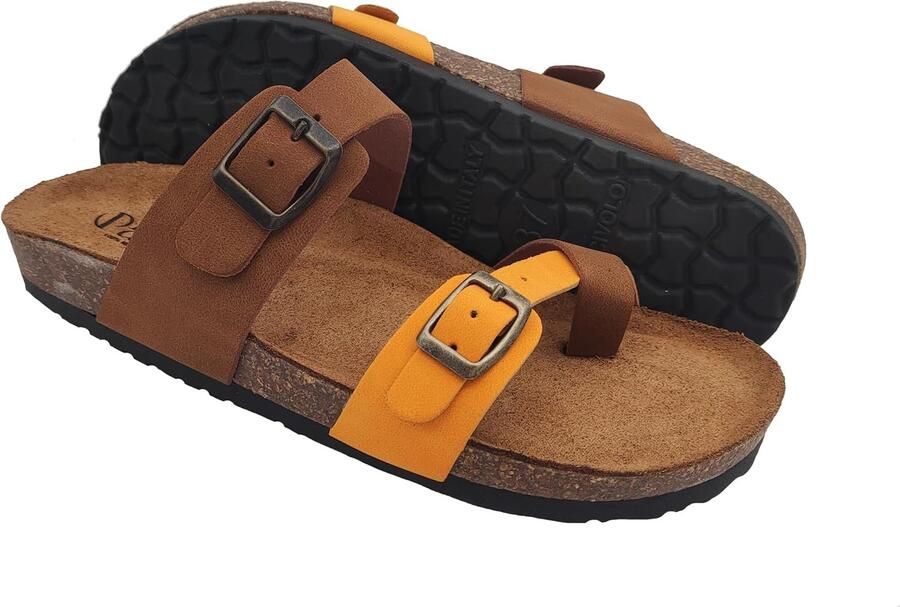 Dames Leren Zomersandalen Geel