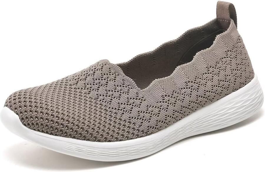 Dames Lichtgewicht Wandelschoenen Slip-on Mesh Ademend Flexibele Zool Alle Seizoenen