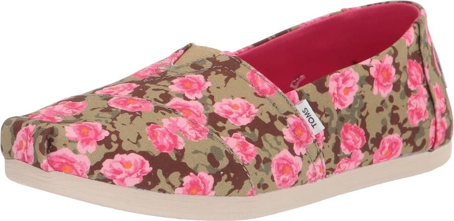 Dames Loafer Plat Vegan Suède Look met Camouflage & Bloemenprint