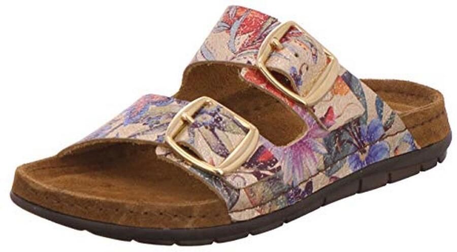 Dames Loafers met Bloemenprint en Leer Voetbed