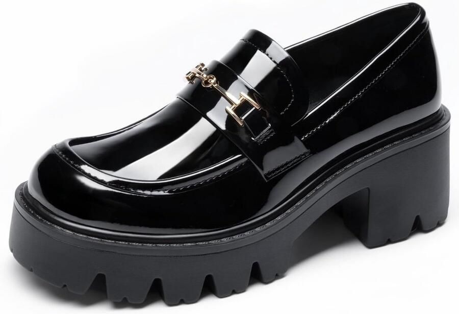 Dames Loafers Platform Chunky Hak Instapper Zolen Casual Chic Kantoor