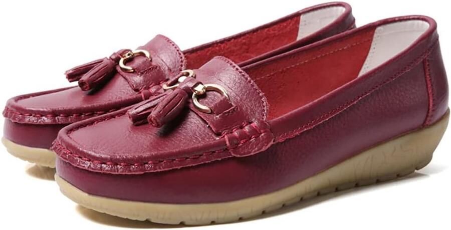 Dames Loafers Platte Instappers Zacht Suède Metalen Gesp Comfortabele Slip-Ons