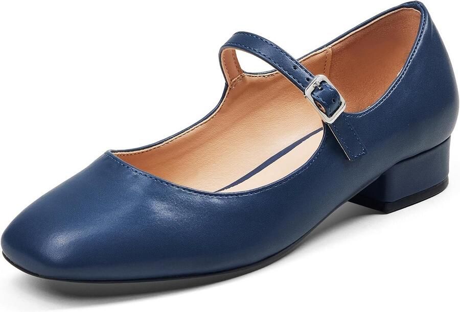 Dames Mary Jane Schoenen met Vierkante Neus Comfortabele Platte Ballerina's