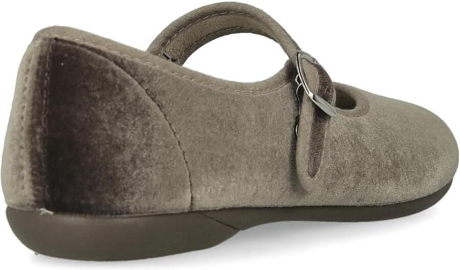 Dames Mary Janes. Platte ballerinas Velvet MaryJane Casual Comfortabele Sandalen. Gemaakt in SPANJE. Sluiting met Gesp. Zwart en Bordeaux