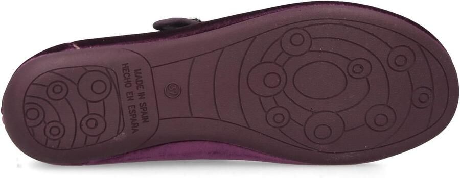 Dames Mary Janes. Platte ballerinas Velvet MaryJane Casual Comfortabele Sandalen. Gemaakt in SPANJE. Sluiting met Gesp. Zwart en Bordeaux