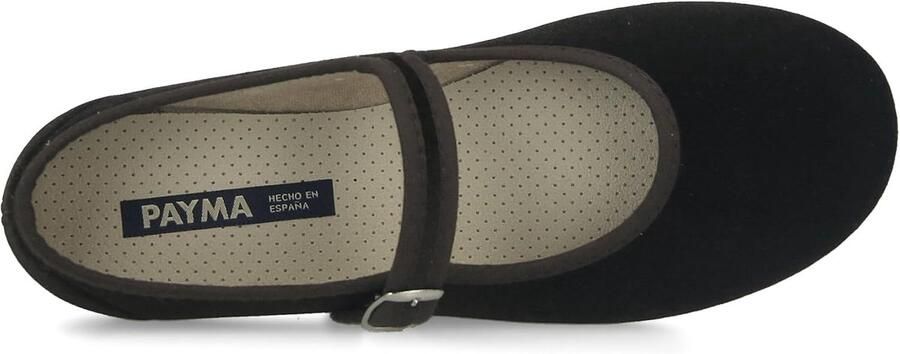 Dames Mary Janes. Platte ballerinas Velvet MaryJane Casual Comfortabele Sandalen. Gemaakt in SPANJE. Sluiting met Gesp. Zwart en Bordeaux