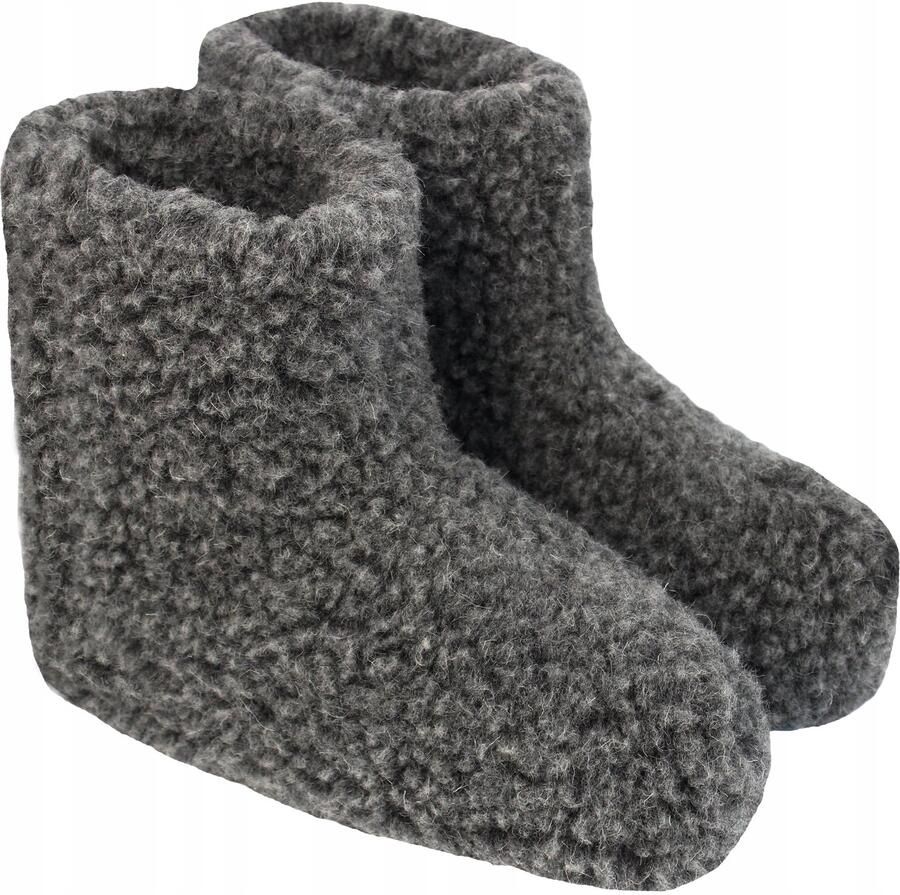 Dames Merino Wol Pantoffels Hoog Antraciet