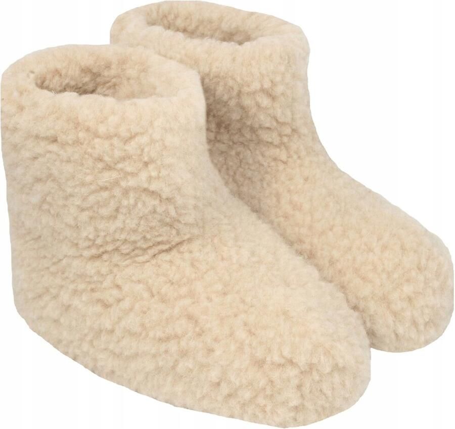 Dames Pantoffels van 100% Merinowol Beige