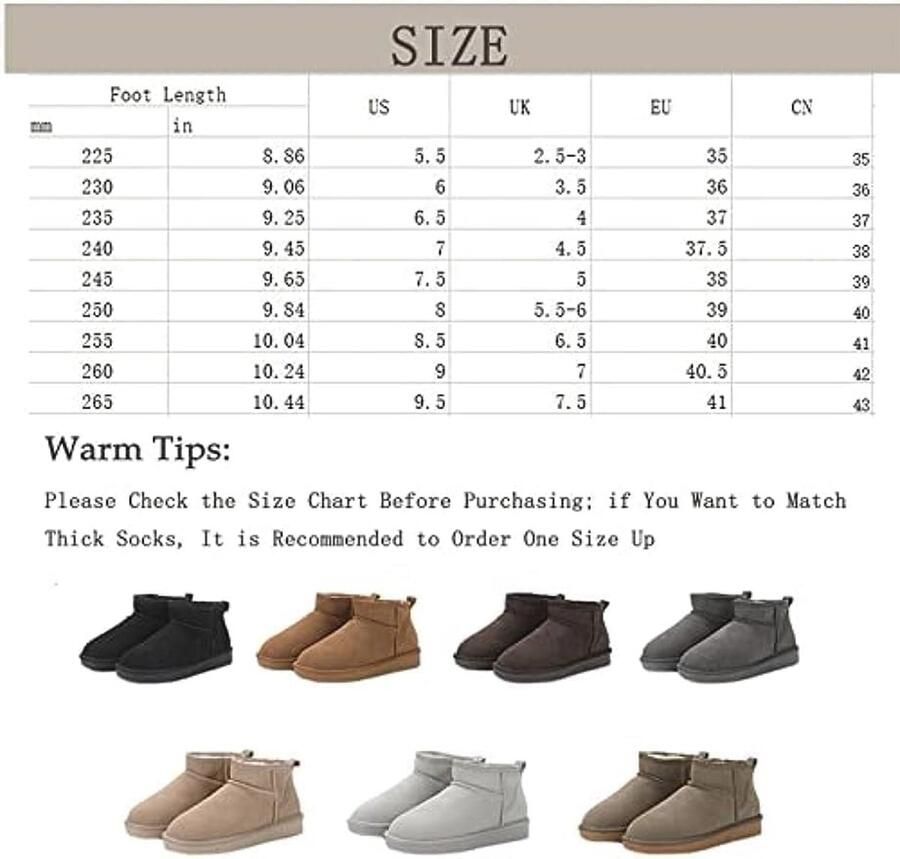 Dames Mini-Laarzen met Bontvoering Warme en Anti-Slip Winterlaarzen