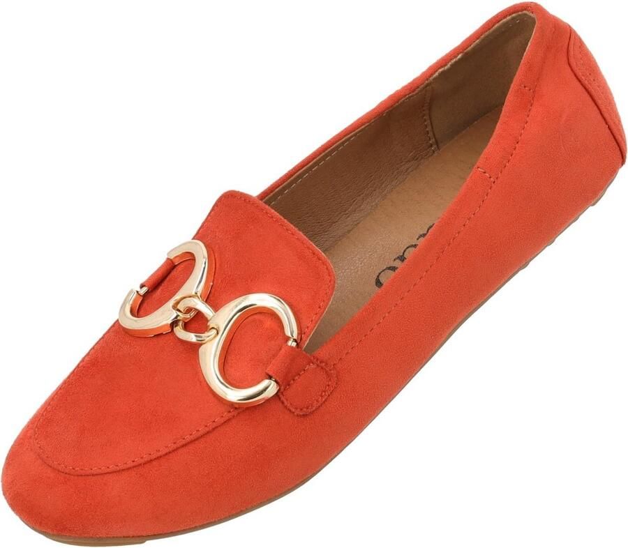 Dames Mocassins Loafers Tijdloos Design Comfortabel Zomerschoenen Oranje