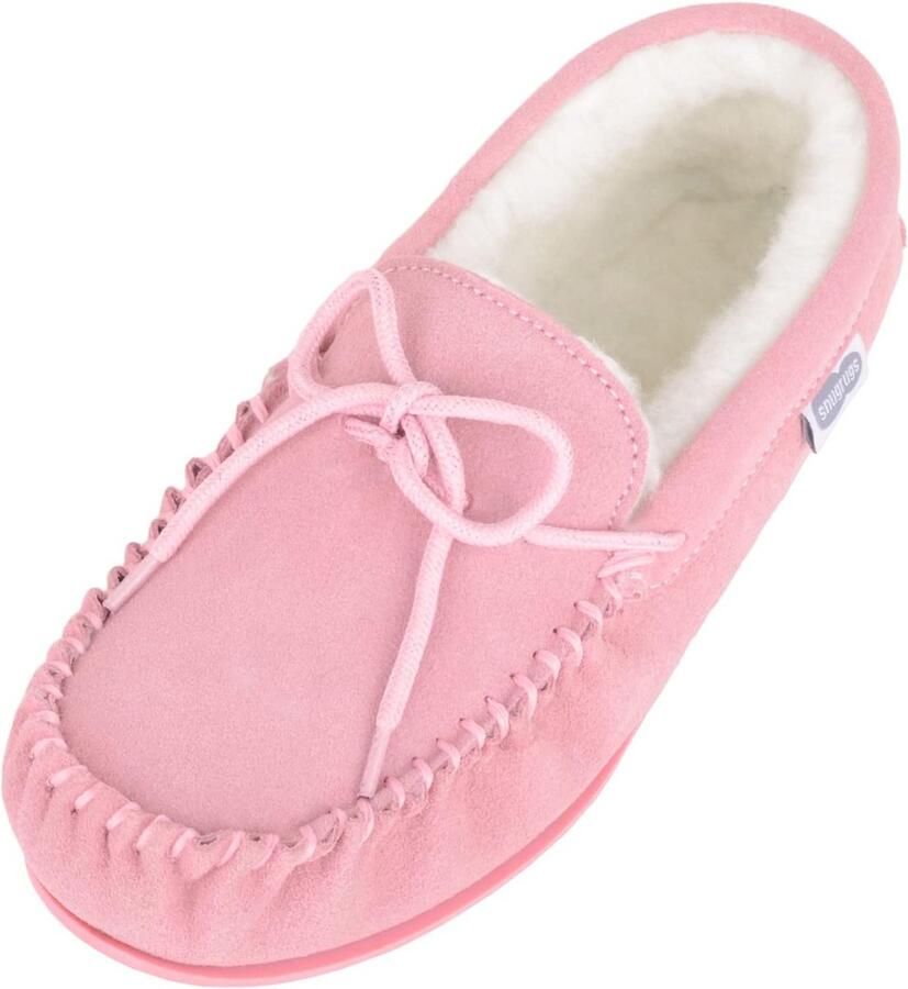 Dames Mocassins Suède met Warme Wolvoering en Antislip Rubberen Zool