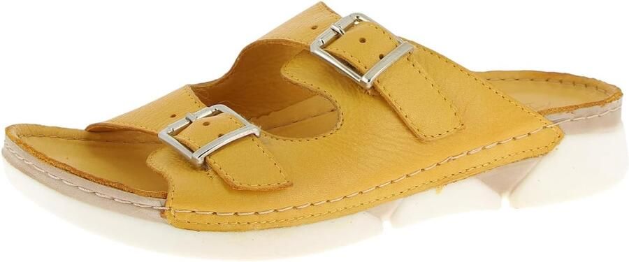 Dames Mules Leer Geel Comfortabele Bandjes