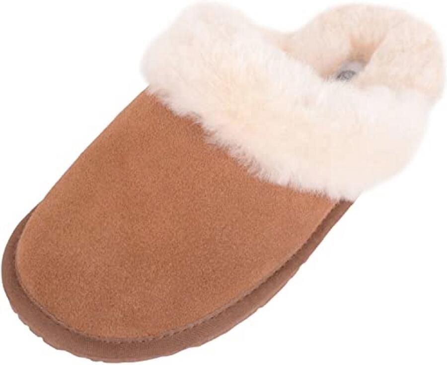 Dames Muilezel Slipper met Open Rug en Schapenvacht