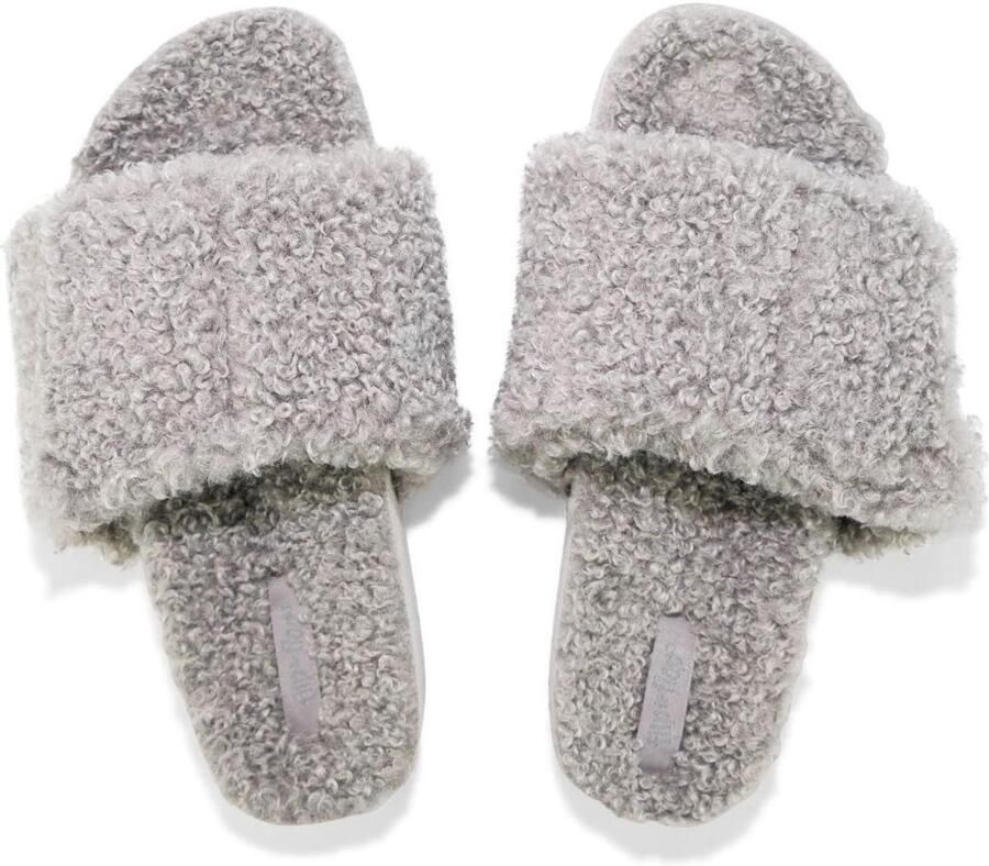 Dames Muiltjes met Brede Band en Teddy Voering Antislip