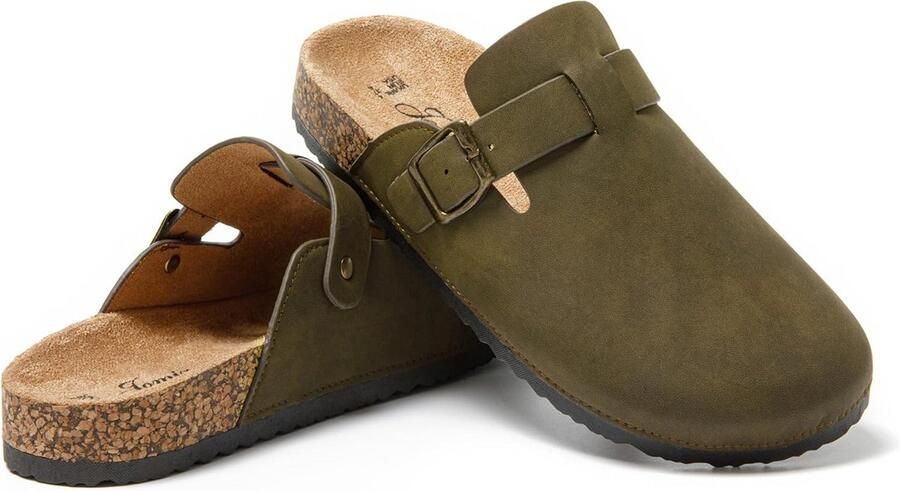 Dames Muiltjes met Gesp Antislip Elegante Klompjes met Kurkzool