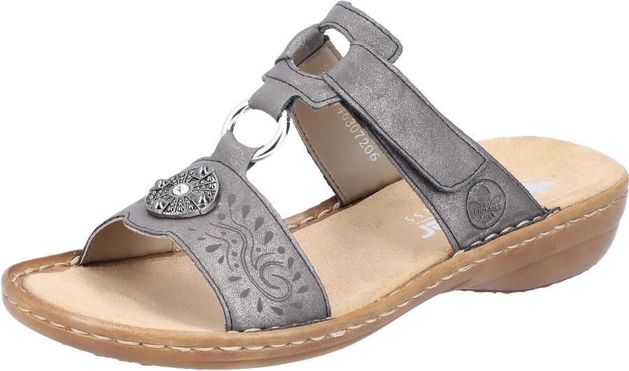 Rieker Slippers sleehak zomerschoen pantoffels met juwelenapplicatie - Foto 2