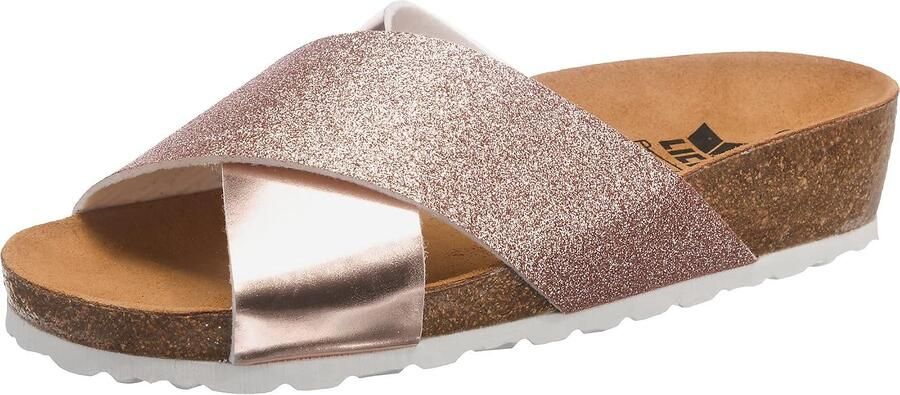 Dames Mules Roze Glitter Comfortabele Instappers