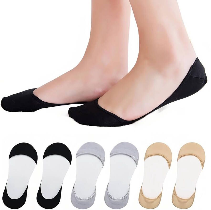 Dames Onzichtbare Katoenen Enkelsokken Antislip Voor Hoge Hakken en Ballerina's