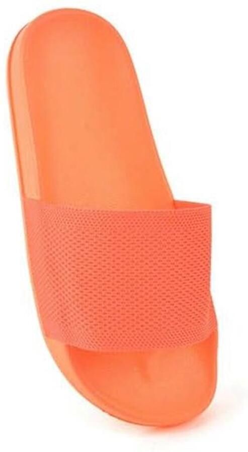 Dames open teen gebreide effect slippers Zachte glijsandalen voor strand en zwembad