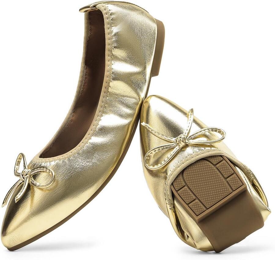 Dames Opvouwbare Platte Schoenen Puntige Ballet Flats Comfortabele Slip-On Schoenen