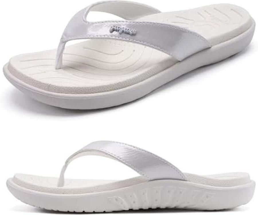 Dames Orthopedische Flip Flops Comfortabele Leren Teenslippers voor Zomer