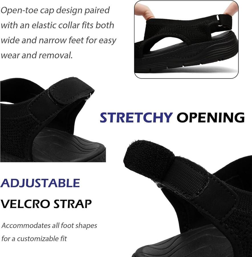 Dames orthopedische sandalen met steun lichtgewicht wasbaar verstelbare sluiting voor comfort ShopVlot