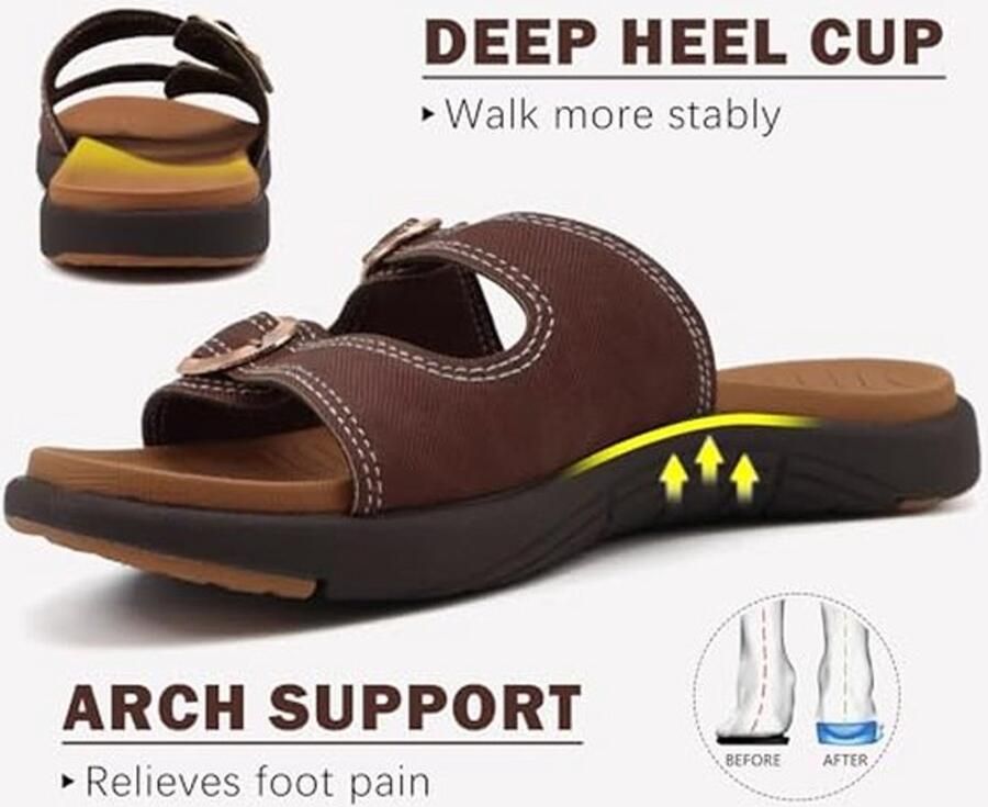Dames Orthopedische Sport Slides Comfortabele slippers met verstelbare band
