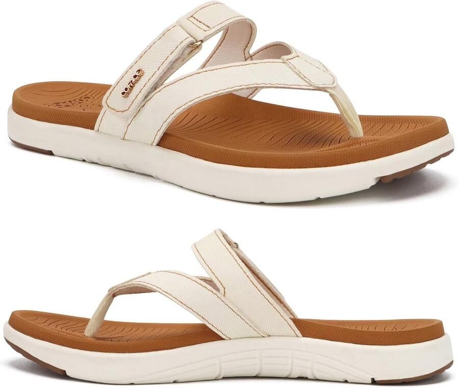 Dames Orthopedische Teenslippers Comfortabel Leren Flip Flops Lichtgewicht Open Teen Sandalen voor Zomer Strand en Zwembad