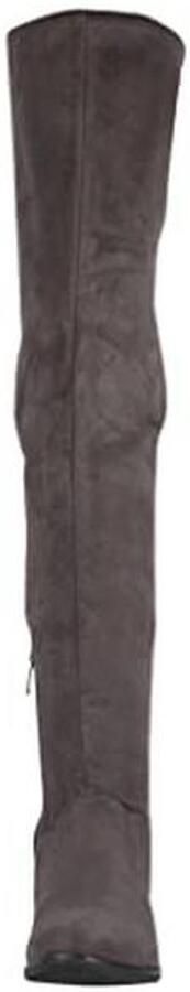 Dames Overknee Boots Suede Look Chunky