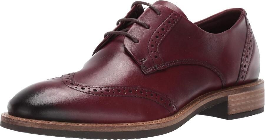 Dames Oxfords met vetersluiting en perforaties Comfortabel leren veterschoen