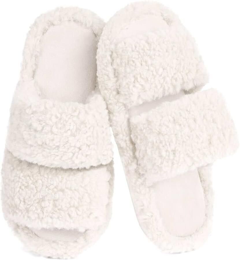 Dames Pantoffel Peep Toe Warme Winter Slipper Dames Slip On Traagschuim Huisschoenen