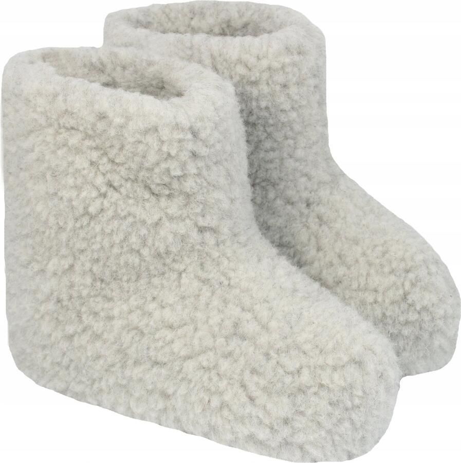 Dames Pantoffels Wol Merino Hoog Grijs
