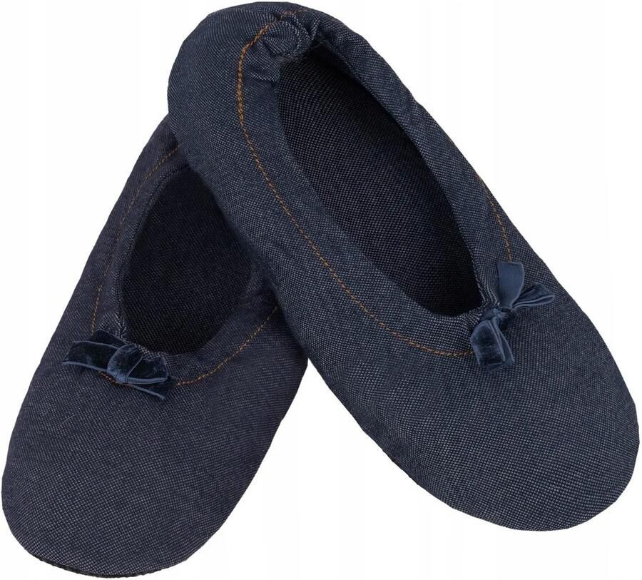 Dames pantoffels ballerina stijl antislip zool jeans blauw