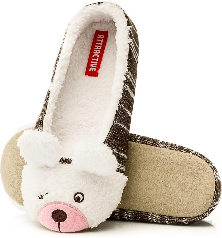 Dames Pantoffels Beer ATTRACTIVE Zachte Stoffen