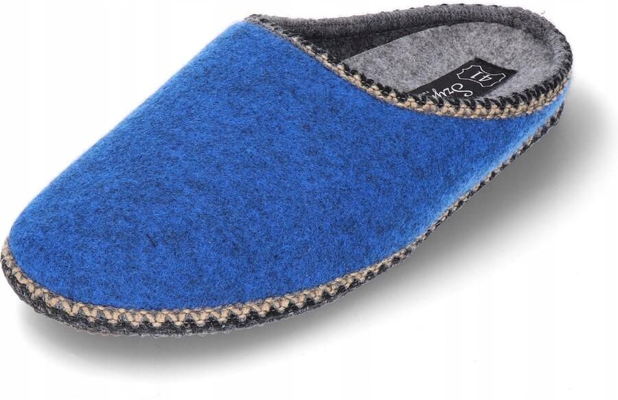 Dames Pantoffels Szymel Handgemaakt Vilt Blauw