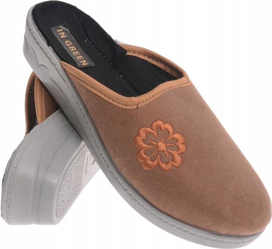 Dames Pantoffels Bruin Comfortabele Profielzolen