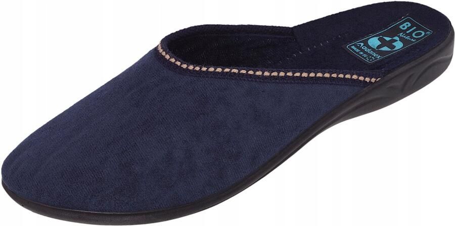 Dames pantoffels comfortabele huisschoenen navy blauw