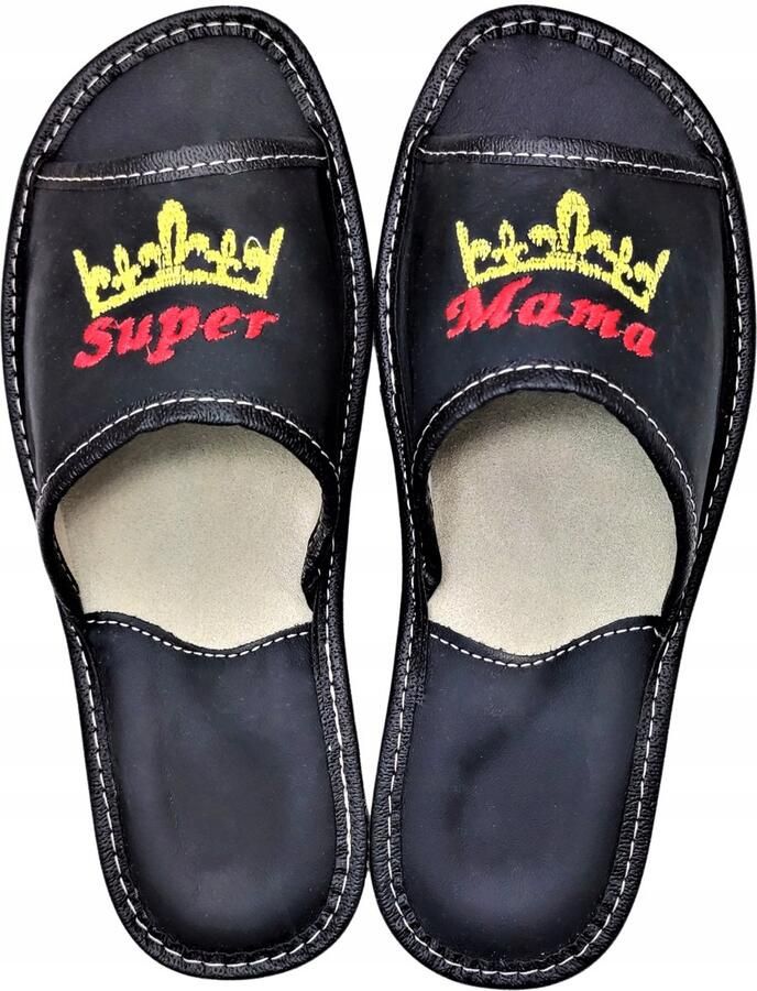 Dames Pantoffels Comfortabele Leren Huisschoenen 'Super Mama