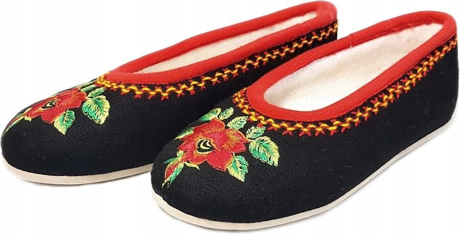Dames Pantoffels Filc met Geborduurde Bloemen
