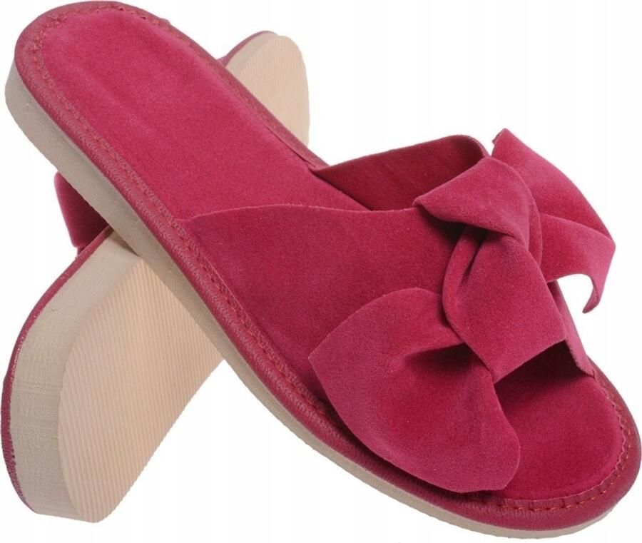 Dames Pantoffels Fuchsia Strik Comfortabel & Open Teen