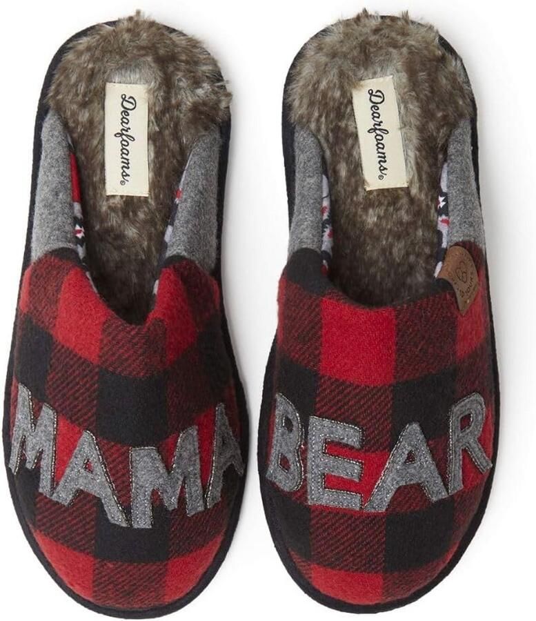 Dames Pantoffels Geruit Plaid Instappers met Memory Foam Voering
