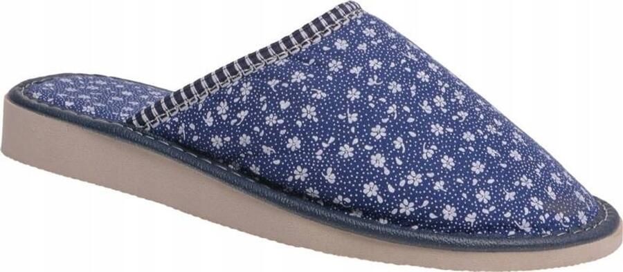 Dames pantoffels gesloten navy blauw
