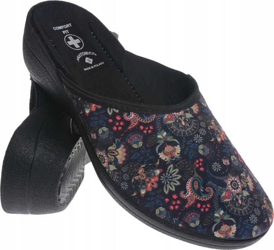 Dames Pantoffels Gevormd Velours Zwart