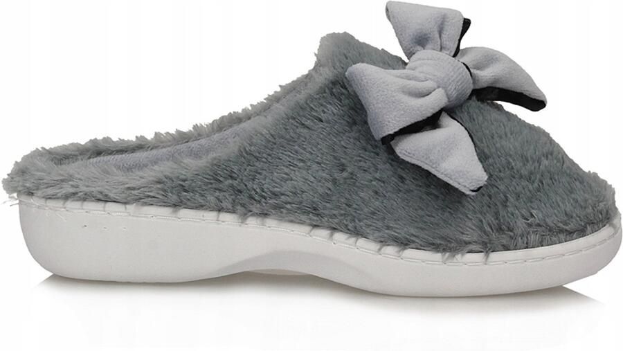Dames Pantoffels Grijs met Strik Slippers DU